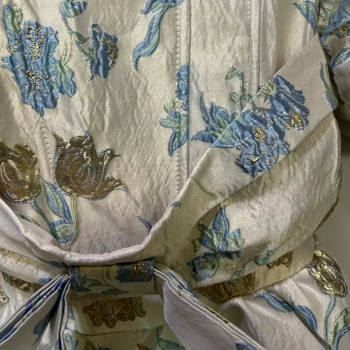 [BUNJANG] Floral Shirred Mini Dress / 플라워 셔링 미니 원피스