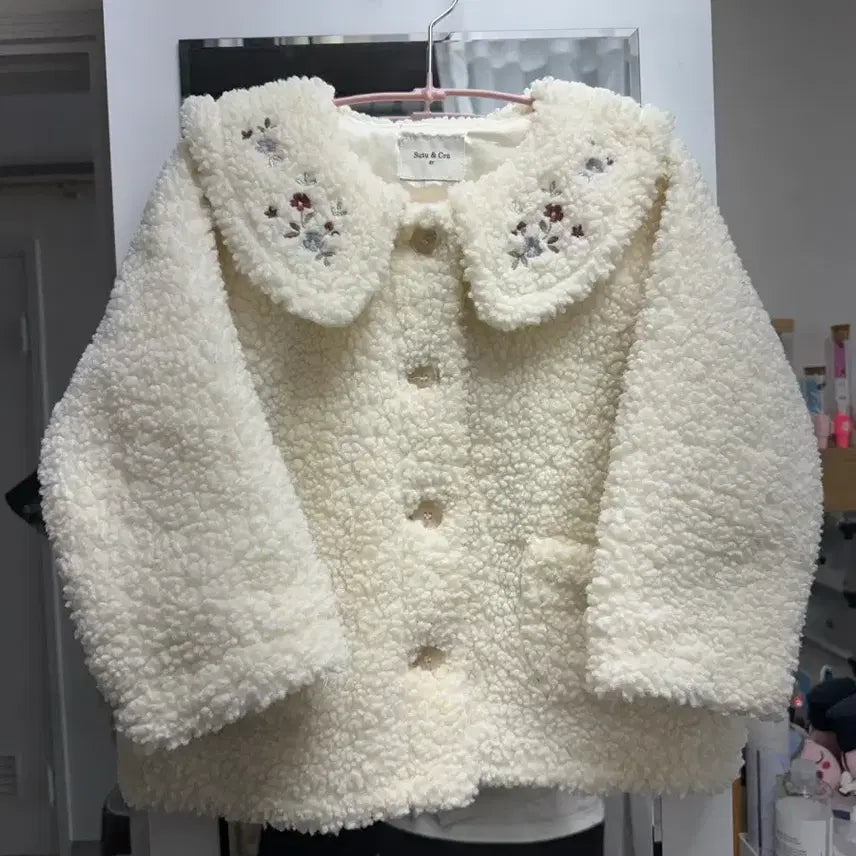 [BUNJANG] Shushu &amp; Cra Teddy Coat Ivory 105 / 슈슈앤크라 뽀글이 코트 아이보리 105