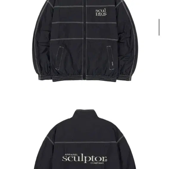[BUNJANG] Sculptor Stitched Windbreaker Black (M) / 스컬프터 스티치 윈드브레이커 바람막이 블랙