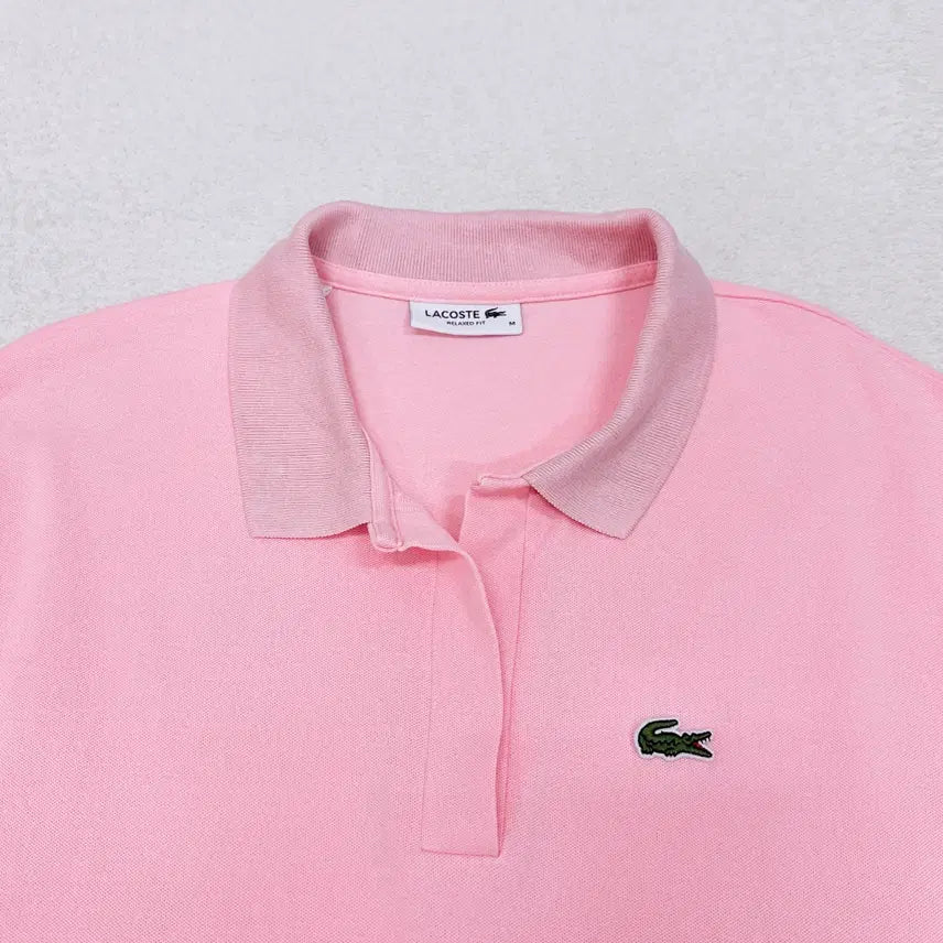 [BUNJANG] Lacoste Pink Cotton Polo Shirt (Women&