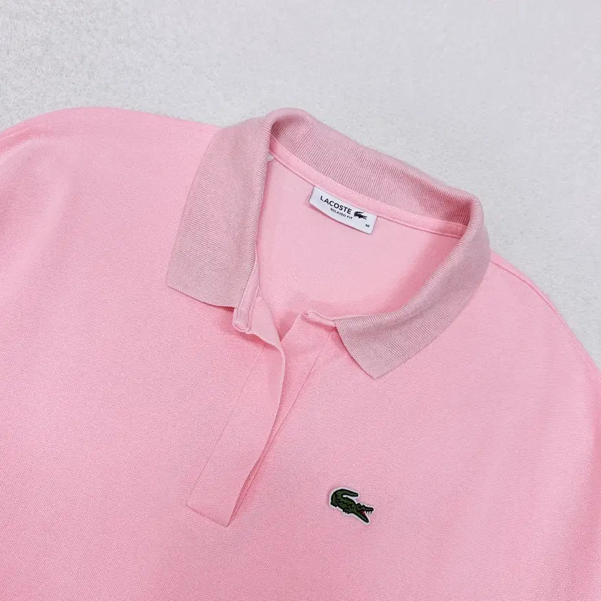 [BUNJANG] Lacoste Pink Cotton Polo Shirt (Women&