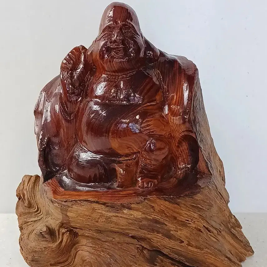 [BUNJANG] Pine Root Wood Statue / 근대사 수집 소나무 관솔 원목 포대화상 조각상