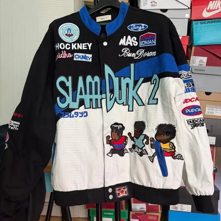 [BUNJANG] Old School Slam Dunk Embroidered Racing Jacket (XL) / 올드스쿨 슬램덩크 자수 레이싱 자켓 (국내 XL)