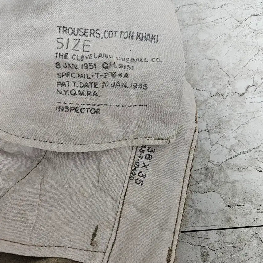 [BUNJANG] US Army Officer Chino Pants (1940s-1950s) / (36X35, 34추천) 40s 미군 오피서 치노 팬츠