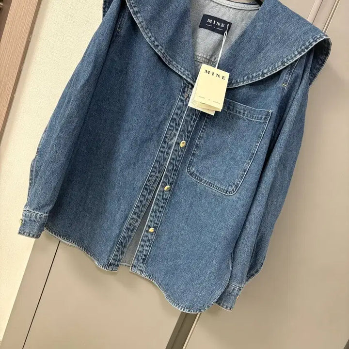 [BUNJANG] Hanseom Mine Denim Blouse / 한섬 마인 청 블라우스