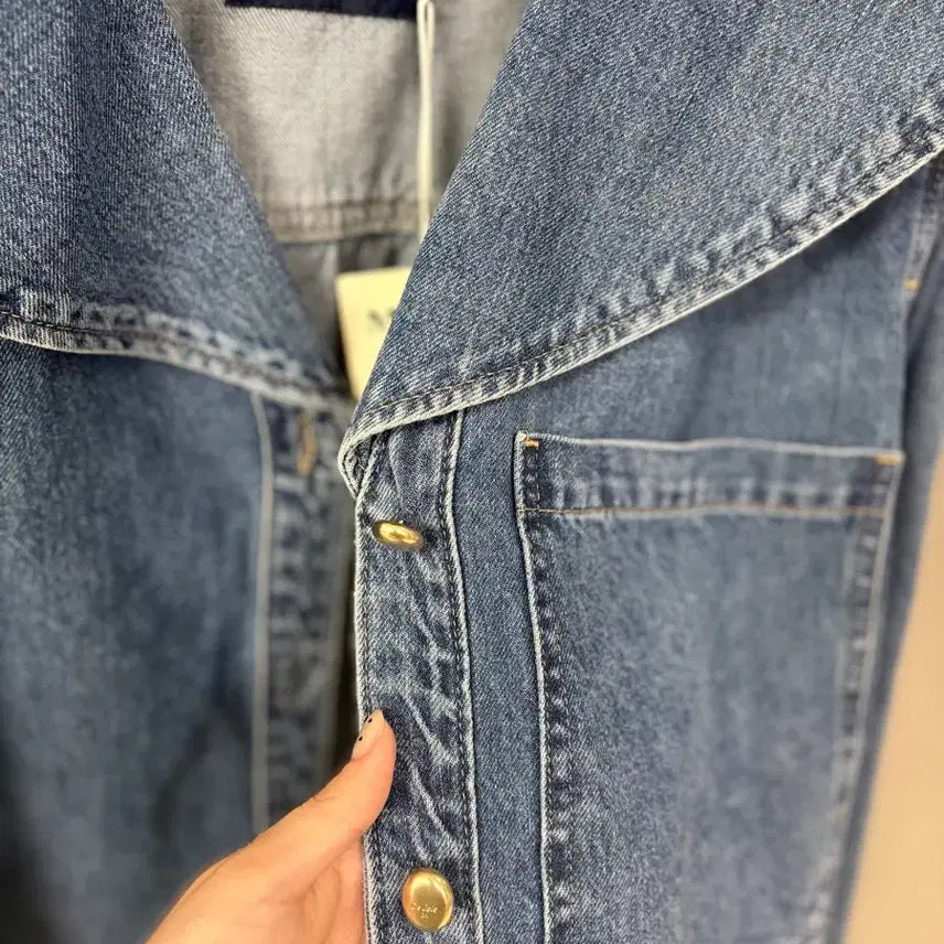 [BUNJANG] Hanseom Mine Denim Blouse / 한섬 마인 청 블라우스