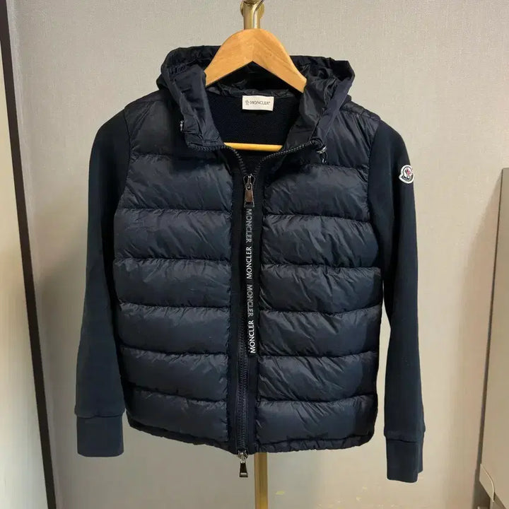 [SOLD OUT] [정품 , XS] 몽클레어 믹스 후드 니트패딩 네이비 여성