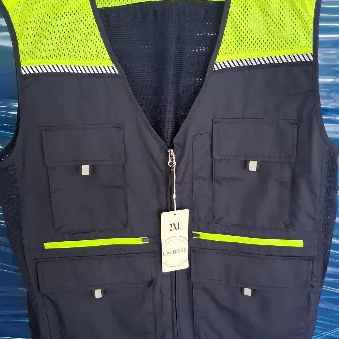 [SOLD OUT] UNIBOSS 작업조끼 2XL 네이비 형광색