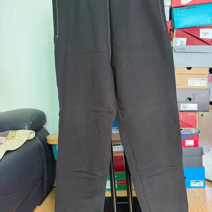 [BUNJANG] Stussy Contrast Stitch Label Pants Black / [XL]stussy 스투시 콘트라스트 스티치 라벨 팬츠 블랙