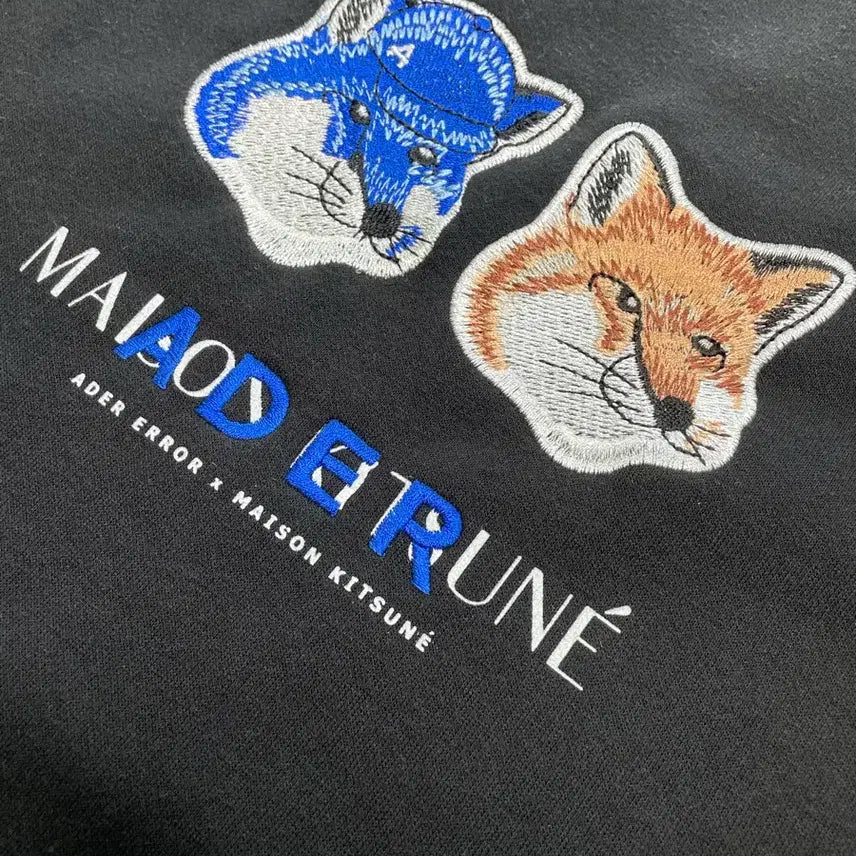 [SOLD OUT] 메종키츠네 x 아더에러 더블폭스헤드 티셔츠 블랙 [XL]