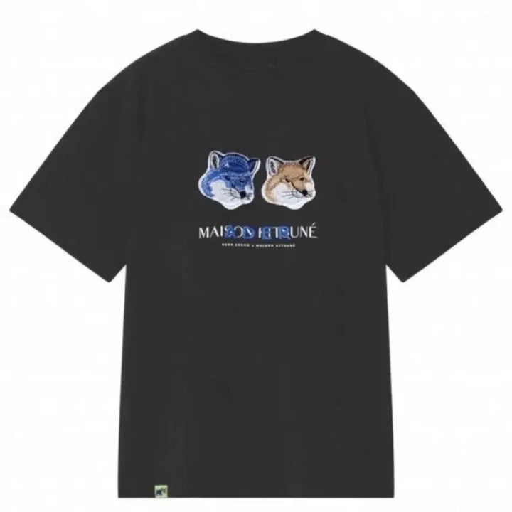 [SOLD OUT] 메종키츠네 x 아더에러 더블폭스헤드 티셔츠 블랙 [XL]