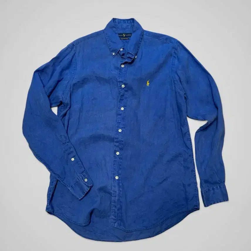 [BUNJANG] Polo Ralph Lauren Ocean Wash Linen Shirt / [M] 폴로 오션 워시 린넨 셔츠 블루
