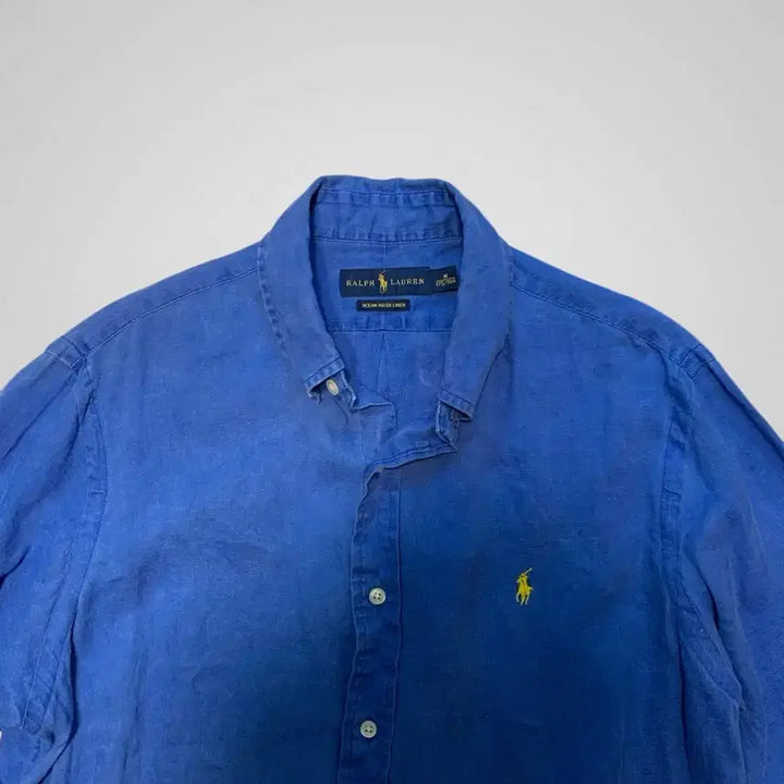 [BUNJANG] Polo Ralph Lauren Ocean Wash Linen Shirt / [M] 폴로 오션 워시 린넨 셔츠 블루