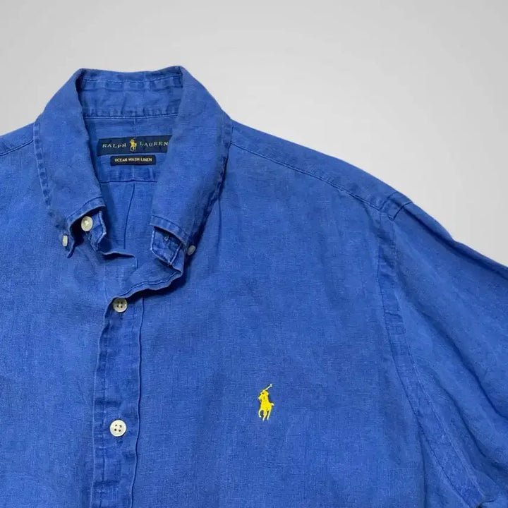 [BUNJANG] Polo Ralph Lauren Ocean Wash Linen Shirt / [M] 폴로 오션 워시 린넨 셔츠 블루