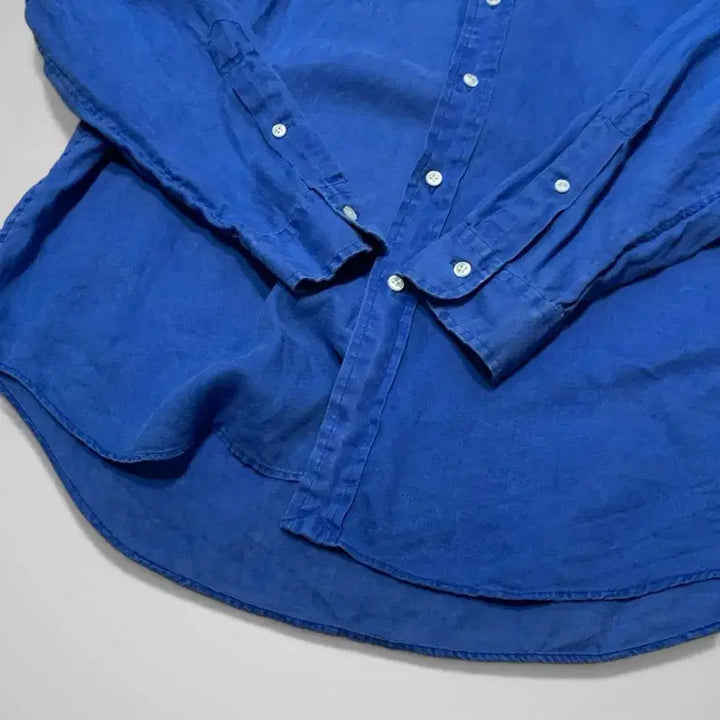 [BUNJANG] Polo Ralph Lauren Ocean Wash Linen Shirt / [M] 폴로 오션 워시 린넨 셔츠 블루