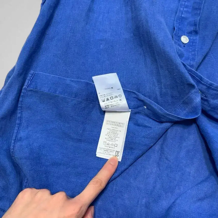 [BUNJANG] Polo Ralph Lauren Ocean Wash Linen Shirt / [M] 폴로 오션 워시 린넨 셔츠 블루
