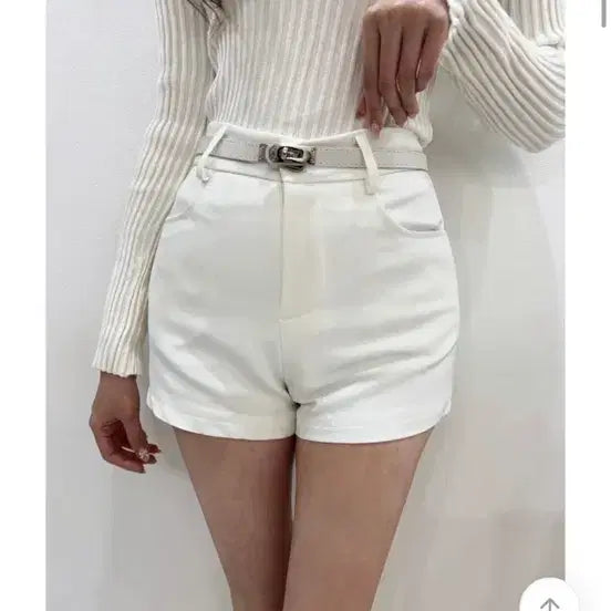 [BUNJANG] Ervel Belt Shorts (White) / 수입의류 에르벨트 반바지 s (화이트)