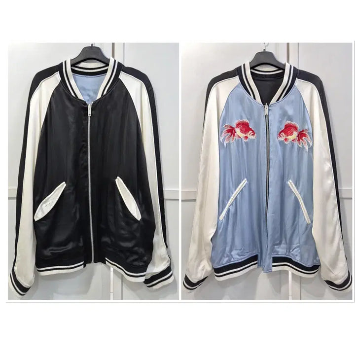 [SOLD OUT] 산드로 옴므 금붕어 자수 리버시블 스카잔 자켓 L (105)