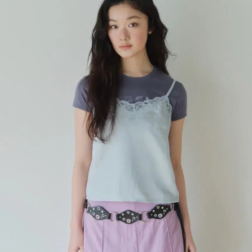 [BUNJANG] Homebodythings Satin Lace Bustier Sky Blue / 홈바디띵즈 새틴 레이스 뷔스티에 스카이블루