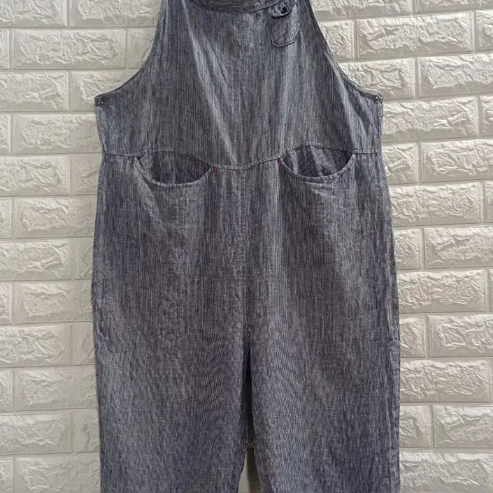 [BUNJANG] Blue Stripe Linen Jumpsuit / 블루스트라이프 린넨점프수트