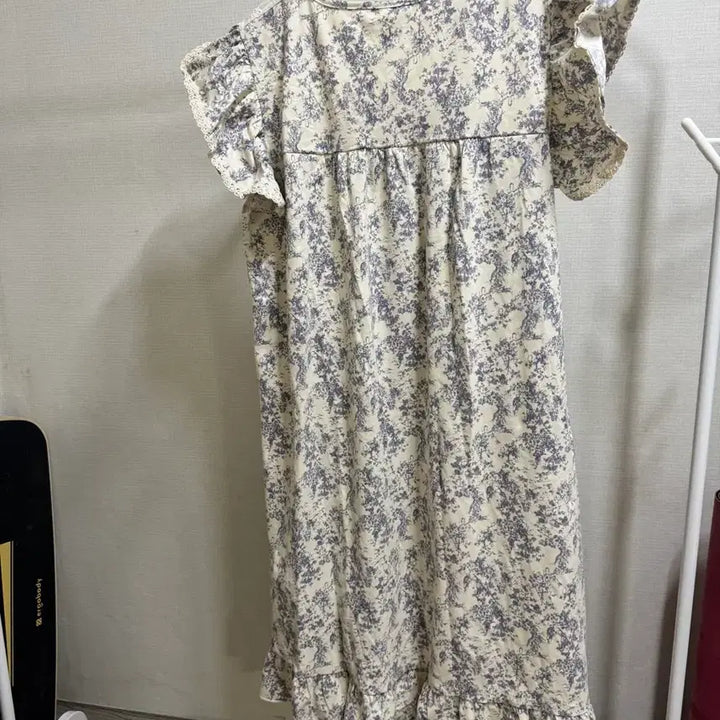 [BUNJANG] Floral Lace Long Dress Pajamas / 새상품 플라워 레이스 롱 원피스 잠옷 파자마