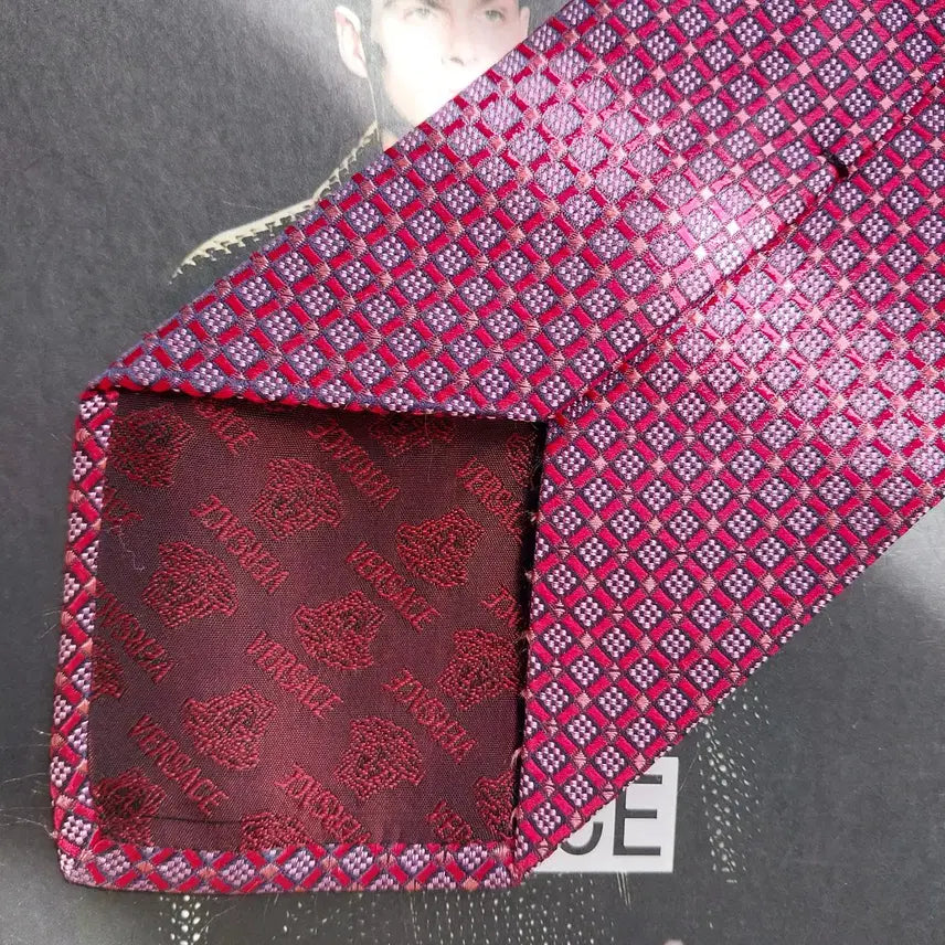 [BUNJANG] Versace Silk Jacquard Tie / 베르사체 실크 레드 자카드 넥타이 9cm A+등급 K2498