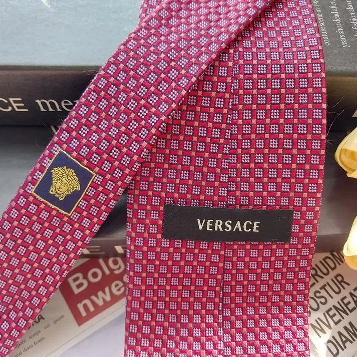 [BUNJANG] Versace Silk Jacquard Tie / 베르사체 실크 레드 자카드 넥타이 9cm A+등급 K2498