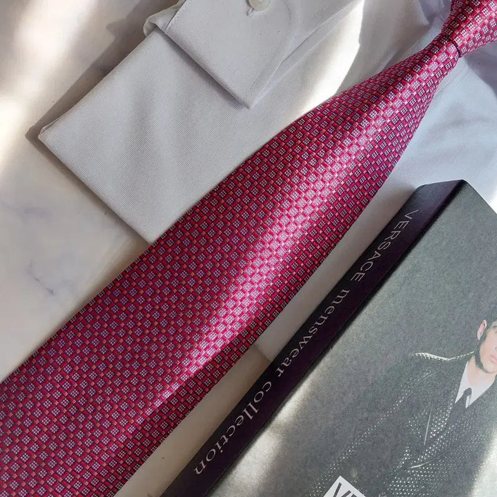 [BUNJANG] Versace Silk Jacquard Tie / 베르사체 실크 레드 자카드 넥타이 9cm A+등급 K2498