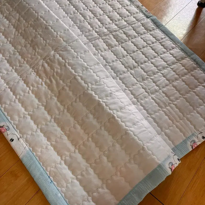[BUNJANG] San-X Buruburudog Seersucker Summer Blanket Mat / 고전문구 산엑스 부르부르도그 시어서커 여름 이불 매트