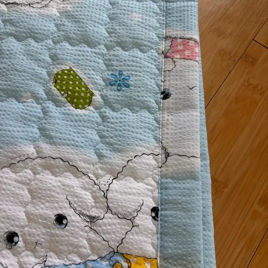 [BUNJANG] San-X Buruburudog Seersucker Summer Blanket Mat / 고전문구 산엑스 부르부르도그 시어서커 여름 이불 매트