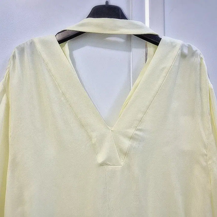 [BUNJANG] Sandro Silk Blouse / 산드로 실크(큐프라) 백리본 블라우스 새상품