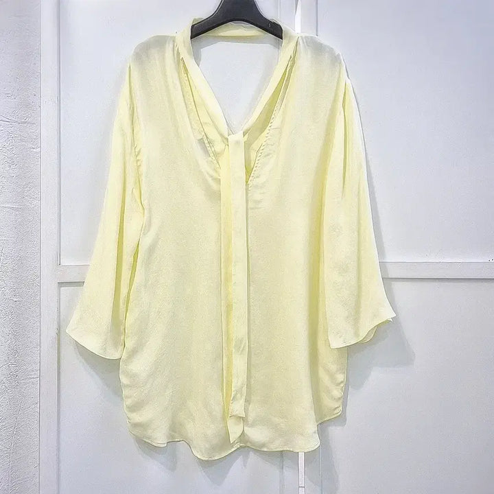 [BUNJANG] Sandro Silk Blouse / 산드로 실크(큐프라) 백리본 블라우스 새상품
