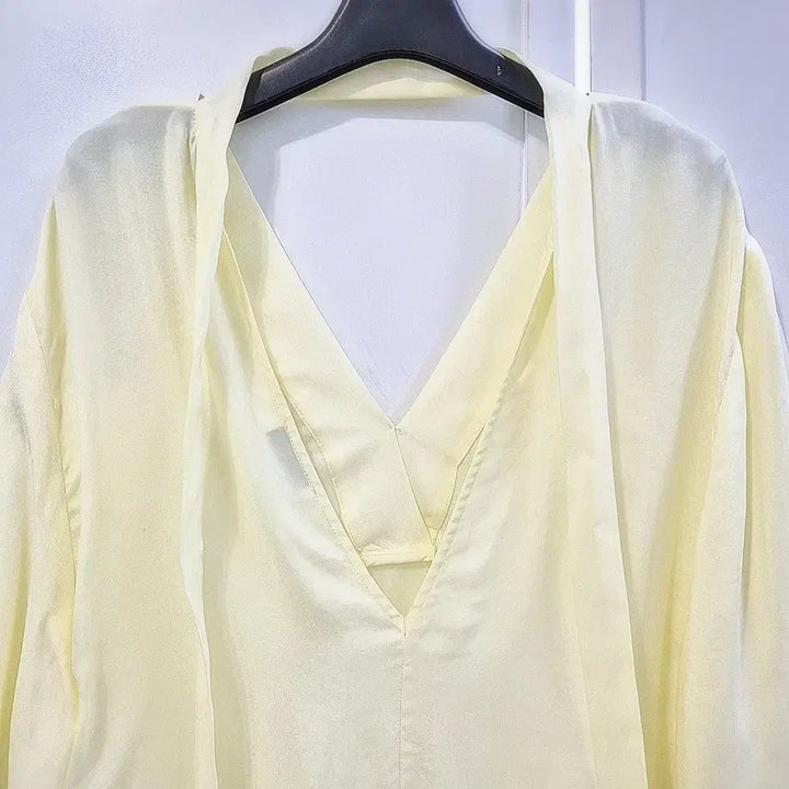 [BUNJANG] Sandro Silk Blouse / 산드로 실크(큐프라) 백리본 블라우스 새상품