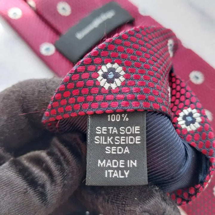 [BUNJANG] Ermenegildo Zegna Red Floral Jacquard Silk Tie / 제냐 실크 레드 플라워 자카드 넥타이 8.9cm A+등급 K2500