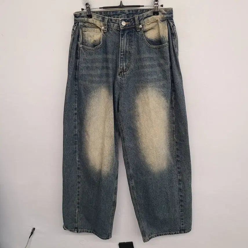[BUNJANG] 28 inch Wide Washing Denim Pants / [28 inch] 와이드 워싱 데님 팬츠 청바지