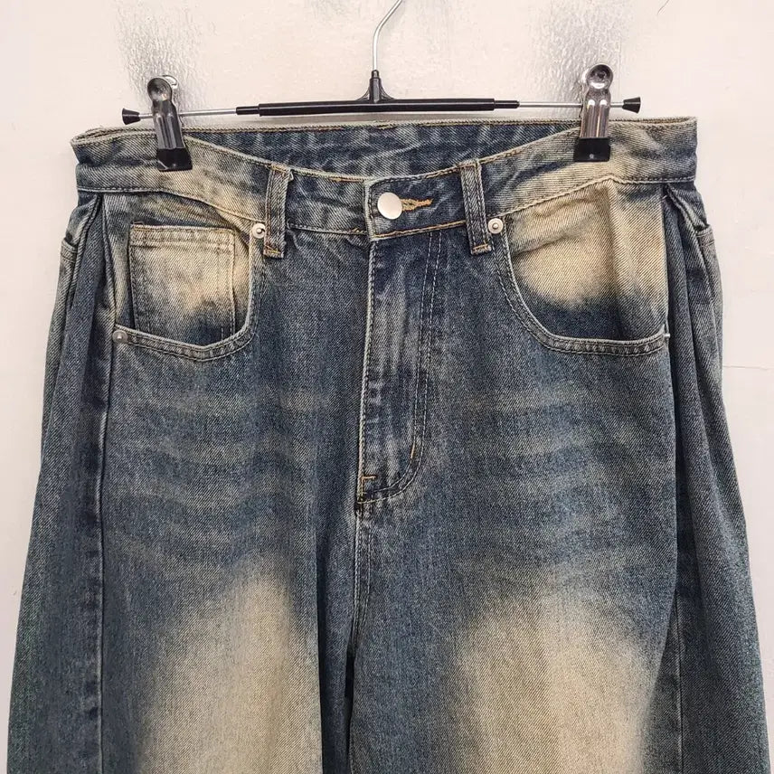 [BUNJANG] 28 inch Wide Washing Denim Pants / [28 inch] 와이드 워싱 데님 팬츠 청바지