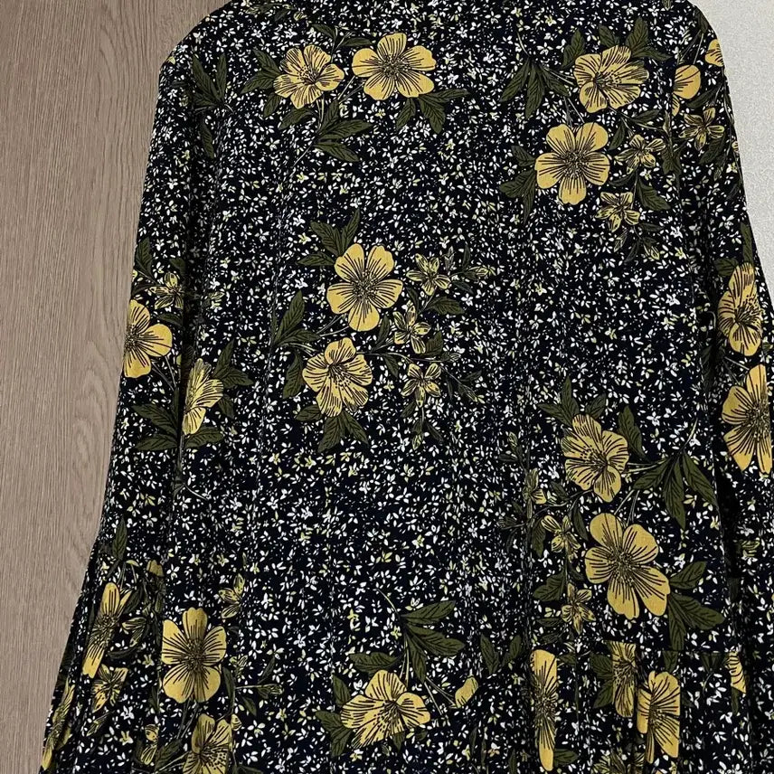 [BUNJANG] Floral Long Dress / 플라워 롱 원피스 검정꽃무늬