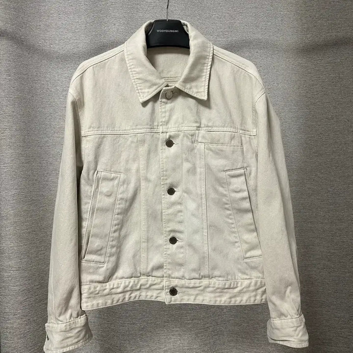[BUNJANG] Solid Homme Gray Dying Trucker Jacket Ivory (Size 46) / 솔리드옴므 그레이다잉 트러커자켓 아이보리 (46)