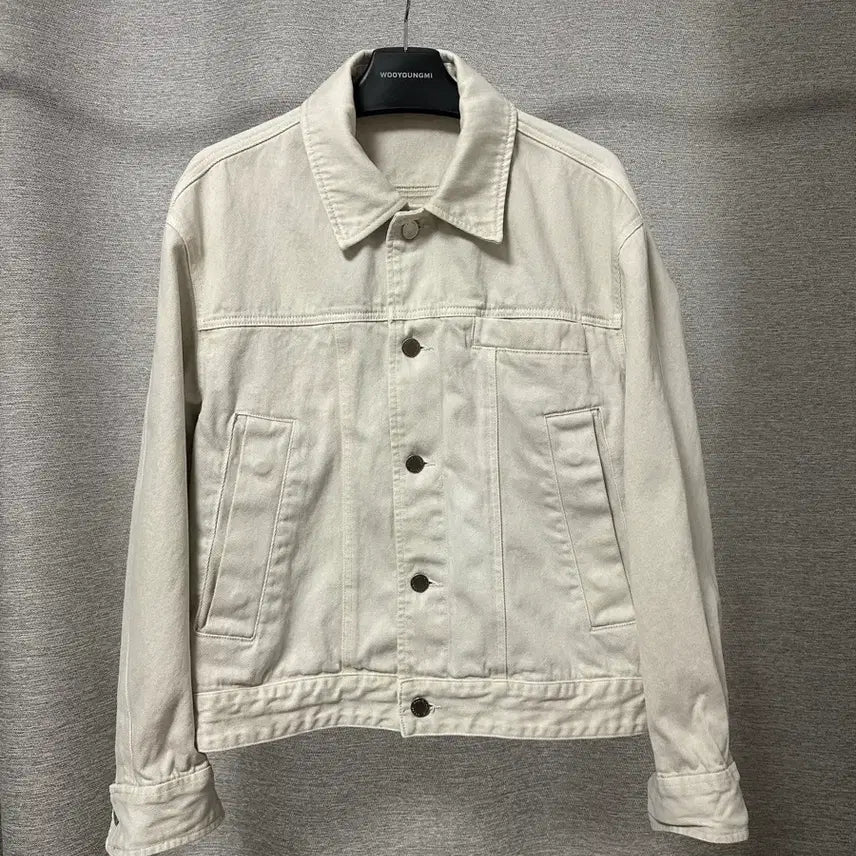 [BUNJANG] Solid Homme Gray Dying Trucker Jacket Ivory (Size 46) / 솔리드옴므 그레이다잉 트러커자켓 아이보리 (46)