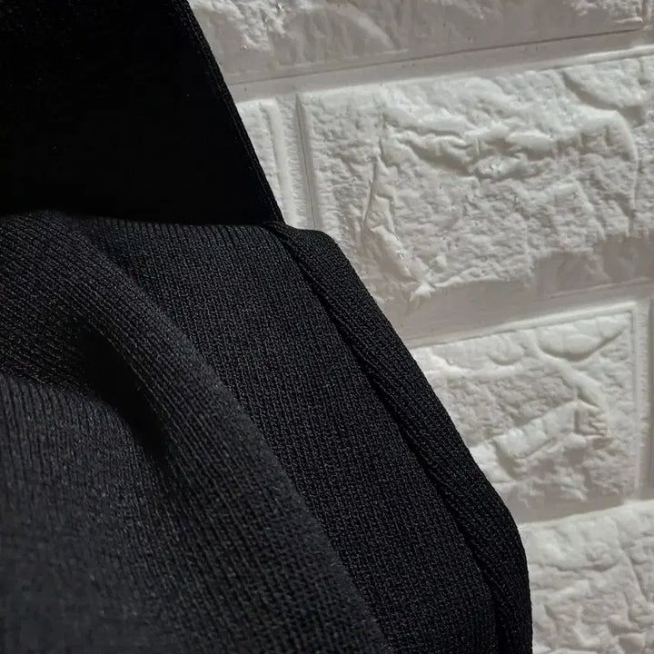 [BUNJANG] Black Knit Dress / 블랙 카라니트 원피스