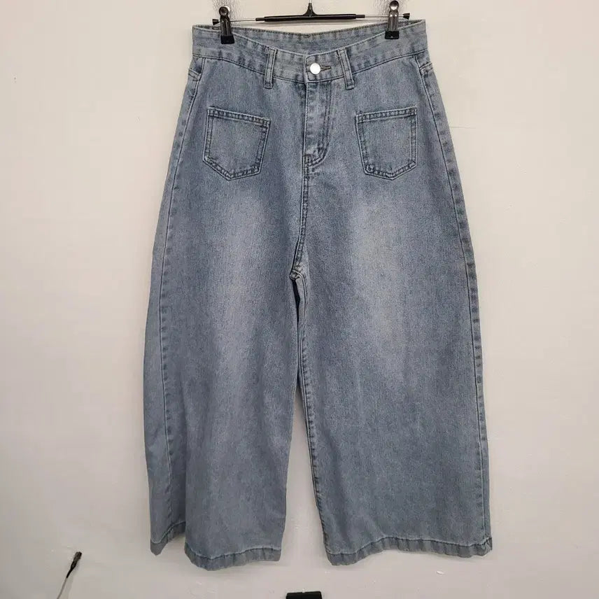 [BUNJANG] Wide Wash Denim Jeans / [27 inch] 와이드 워싱 데님 팬츠 청바지