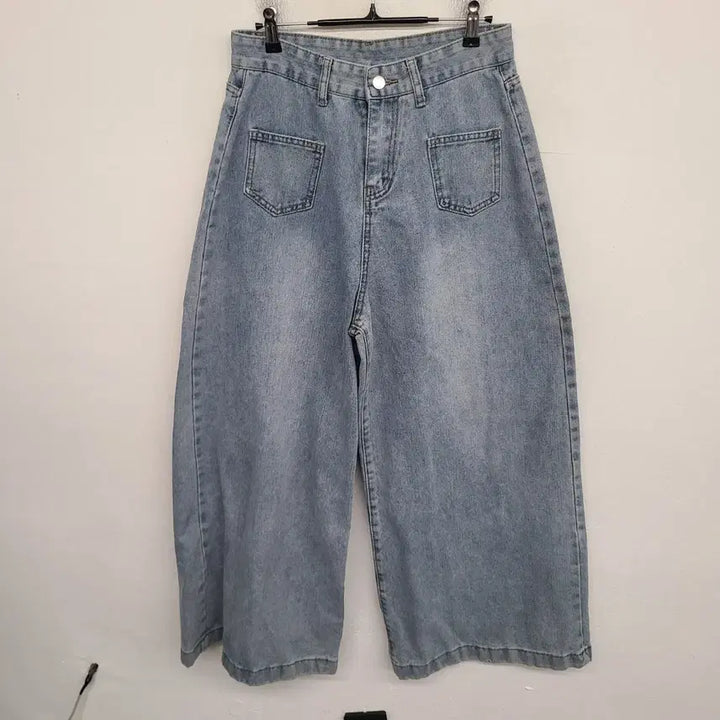 [BUNJANG] Wide Wash Denim Jeans / [27 inch] 와이드 워싱 데님 팬츠 청바지