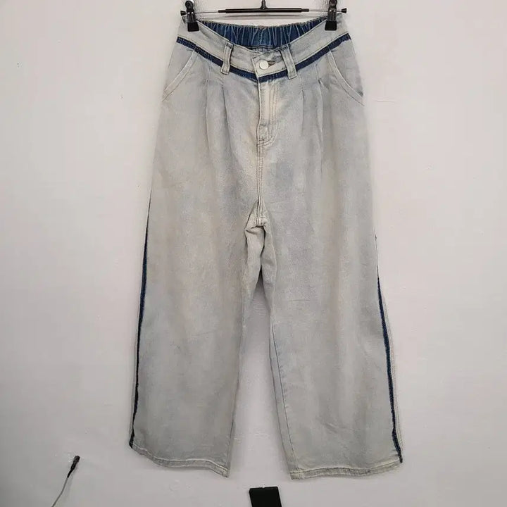 [SOLD OUT] [여성66 size] 뒷밴딩 워싱 데님 팬츠 청바지