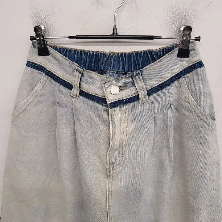 [SOLD OUT] [여성66 size] 뒷밴딩 워싱 데님 팬츠 청바지