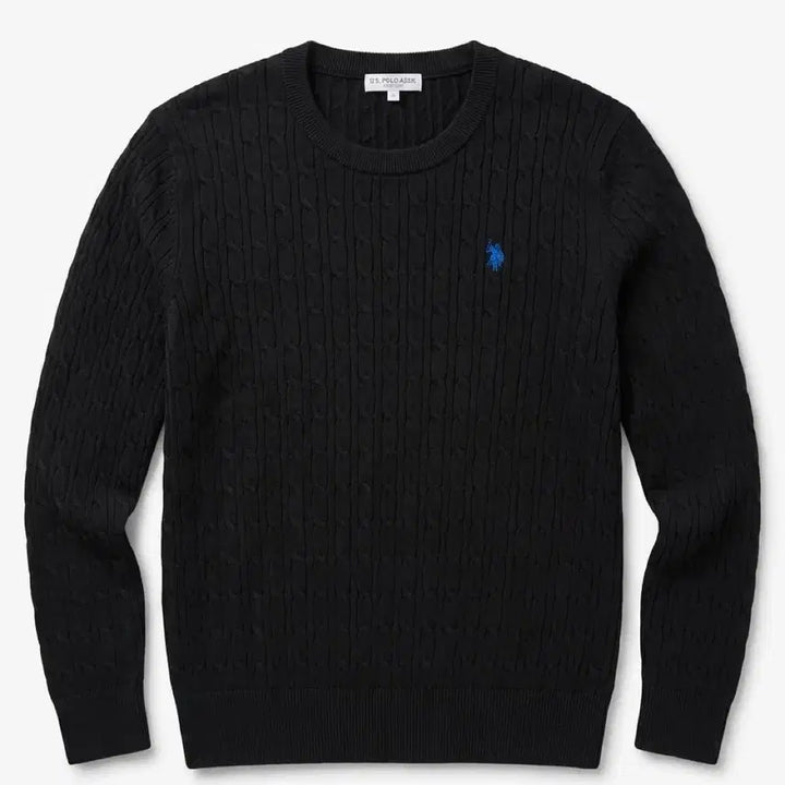 [BUNJANG] U.S. Polo Assn Cable Knit Sweater / U.S. 폴로 ASSN 케이블 니트 블랙-115