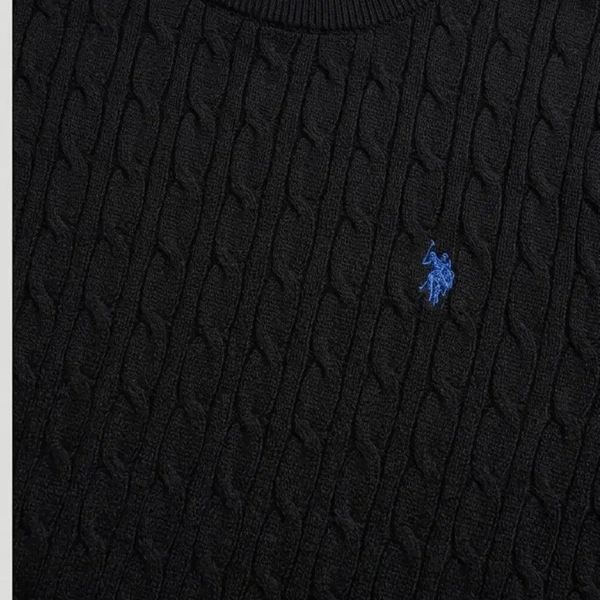 [BUNJANG] U.S. Polo Assn Cable Knit Sweater / U.S. 폴로 ASSN 케이블 니트 블랙-115