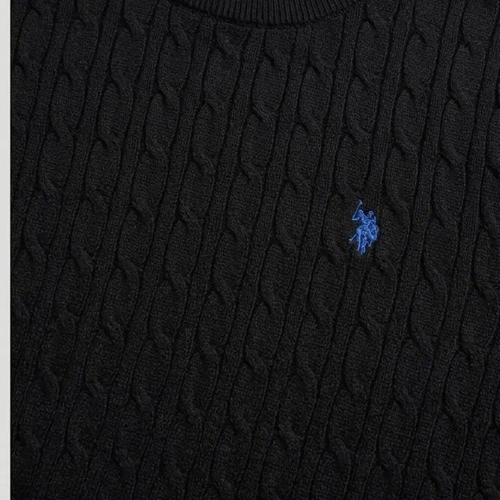 [BUNJANG] U.S. Polo Assn Cable Knit Sweater / U.S. 폴로 ASSN 케이블 니트 블랙-115