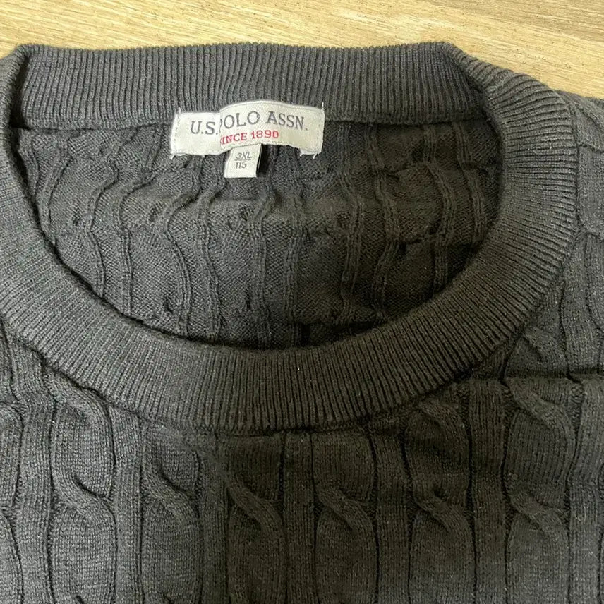 [BUNJANG] U.S. Polo Assn Cable Knit Sweater / U.S. 폴로 ASSN 케이블 니트 블랙-115
