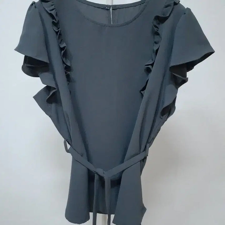 [SOLD OUT] 새상품 러플  블라우스 그레이