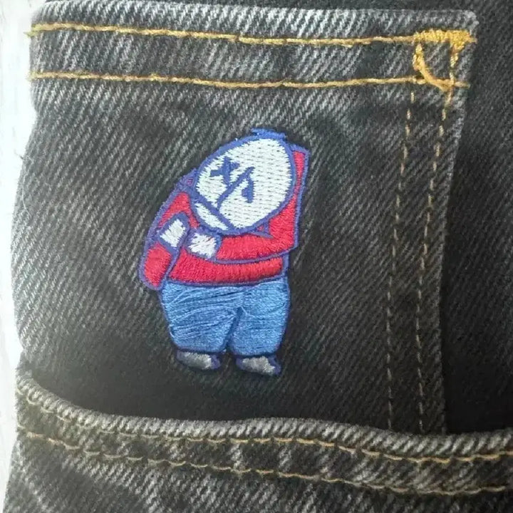 [BUNJANG] Polar Skate Co. Big Boy Jeans (Black, Initial Embroidery) / [L]폴라 스케이트 빅보이진 블랙 (초창기 자수 모델)